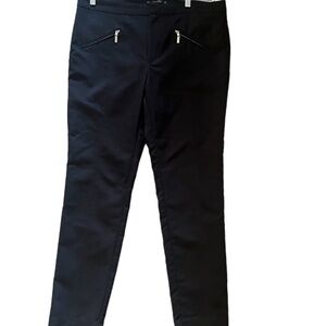 Zara Basics Ankle Work Office Faux Zip Classic Minimalist Trouser Pants